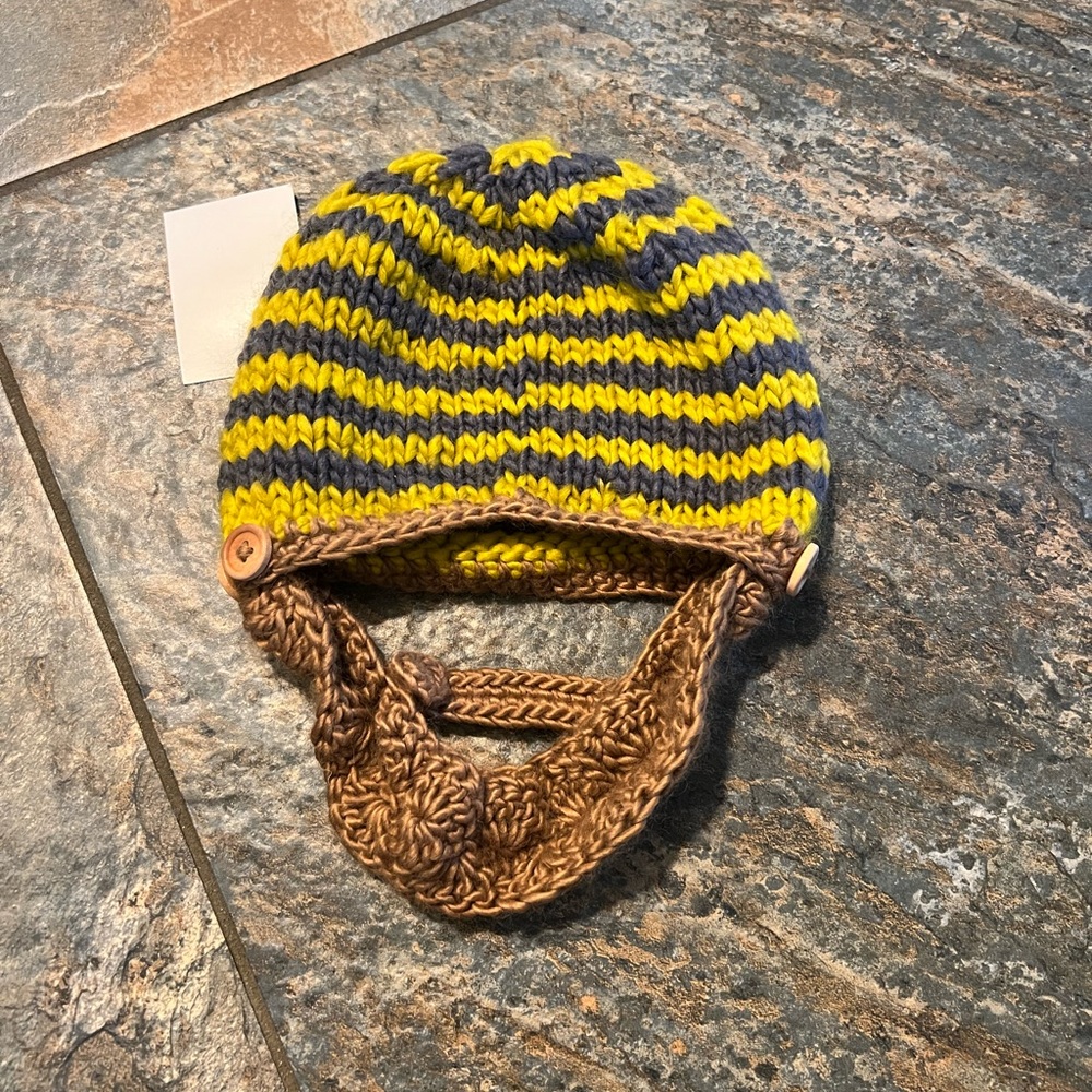 Cute handmade beanie with removable beard
